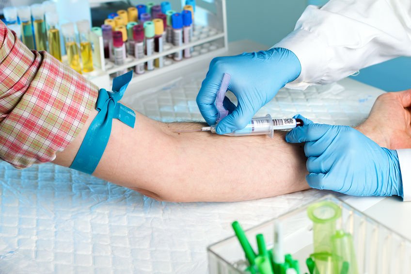 blood being drawn from patient