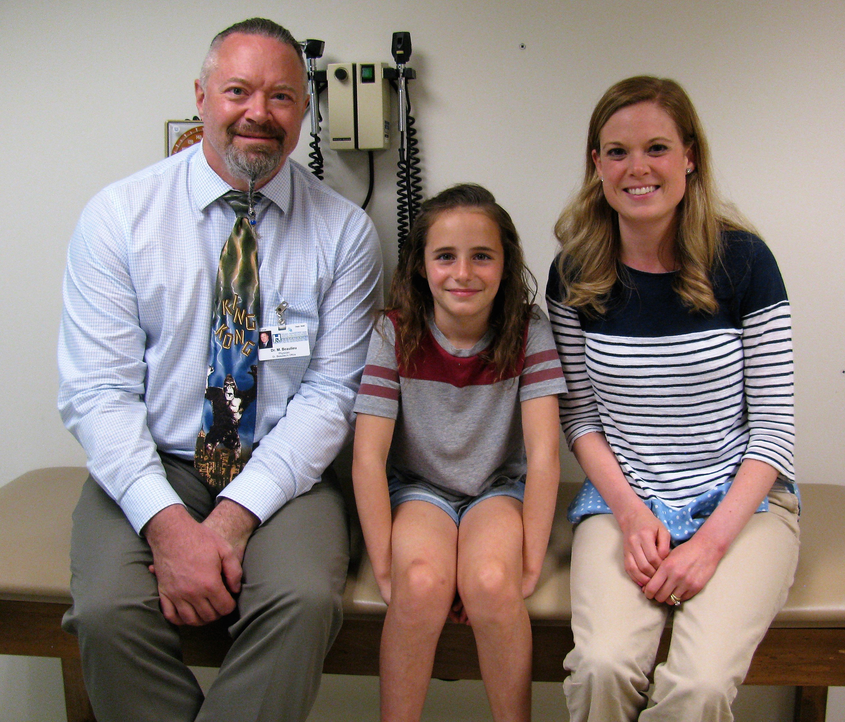 Dr. Michael Beaulieu, Abigail Taylor, and Jackie Donovan, FNP sit together