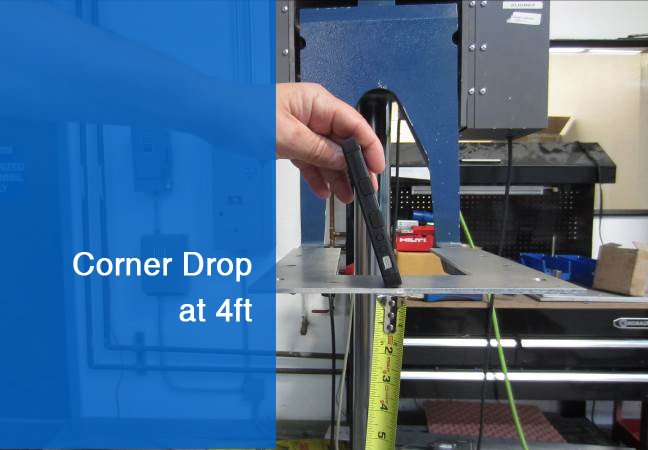 One of eight corner drops at 4ft high.