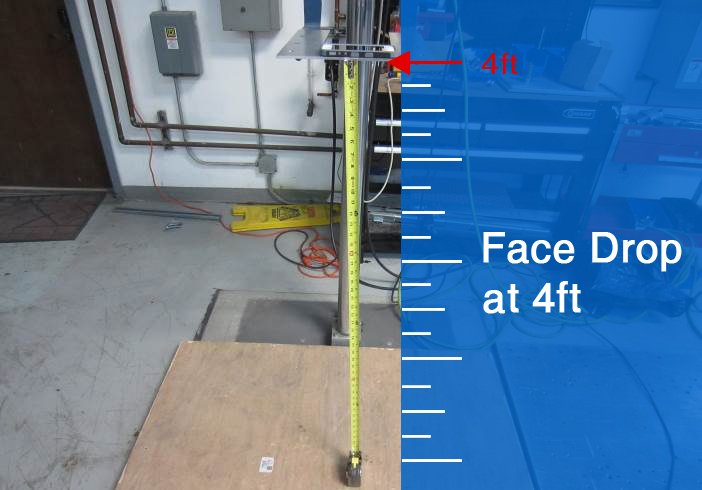 One of six face drops at 4ft high.