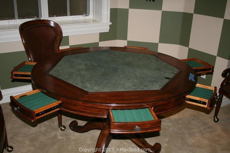 Round Pedestal Poker Table
