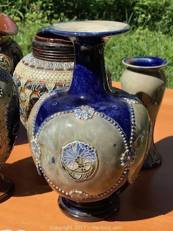 Vintage Doulton Lambeth Stoneware Pottery Vases