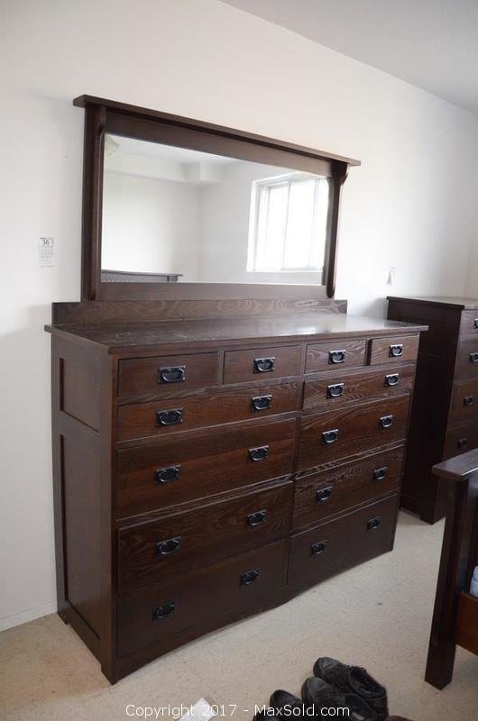 Mission Style Dresser with Mirror