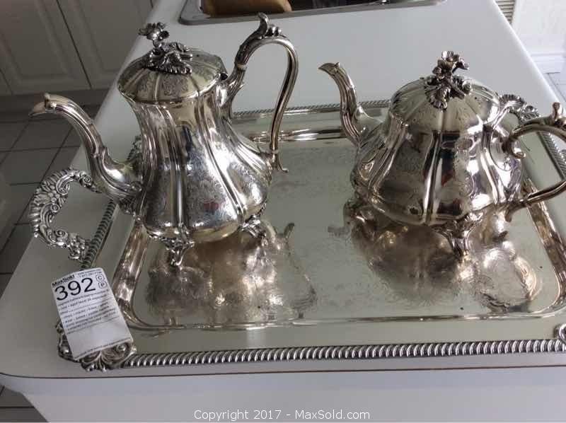 Silver Tea, Coffee And Tray