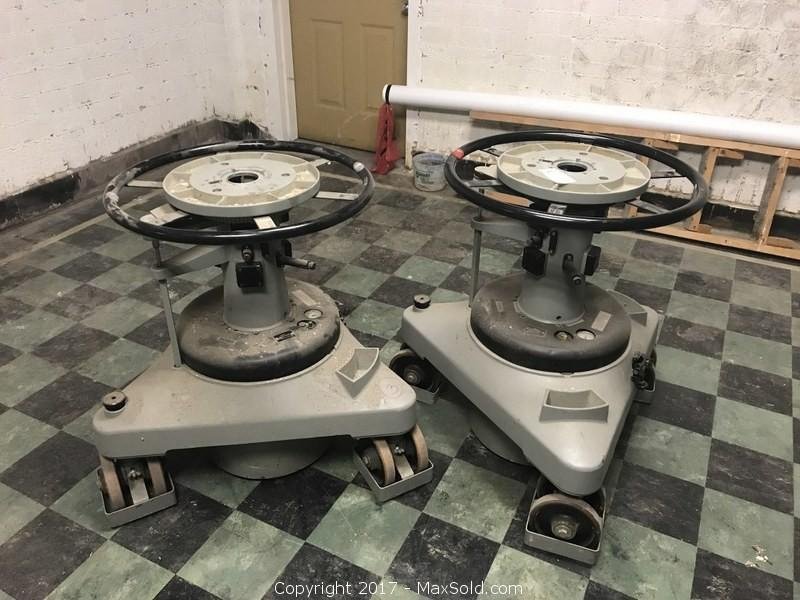 2 Camera Monitor Rolling Stands